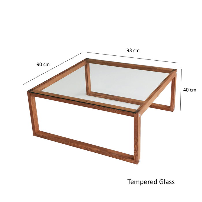 Hanah Home Mesa de Centro Via de Cristal Templado y Madera